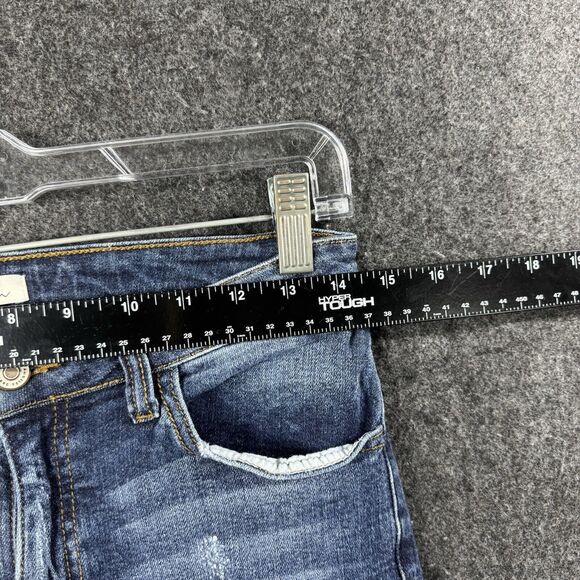 Kancan Skinny Jeans Women's 5/26 Blue Destroyed Mid Rise - Picture 5 of 9